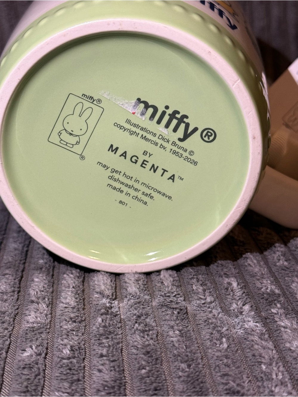 miffy Ceramic Mug with Light Green Interior and Floral Accents - Picture 6 of 6